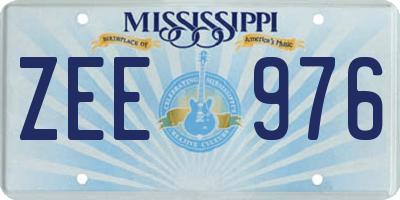 MS license plate ZEE976