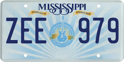 MS license plate ZEE979