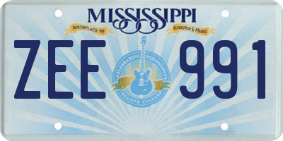MS license plate ZEE991