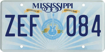 MS license plate ZEF084