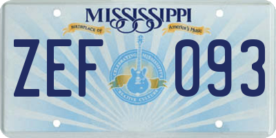 MS license plate ZEF093