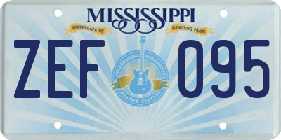 MS license plate ZEF095