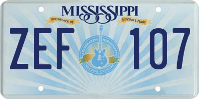 MS license plate ZEF107