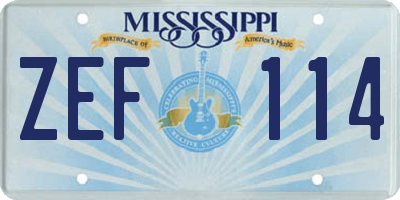MS license plate ZEF114