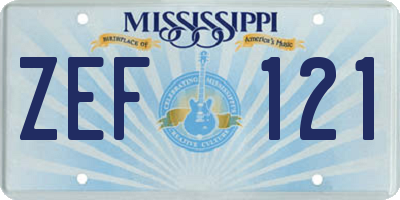 MS license plate ZEF121