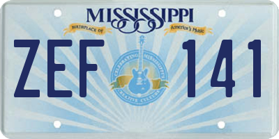 MS license plate ZEF141