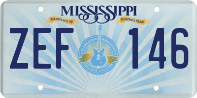 MS license plate ZEF146