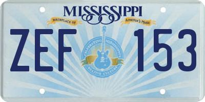 MS license plate ZEF153