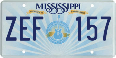 MS license plate ZEF157