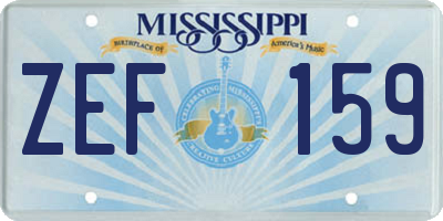 MS license plate ZEF159
