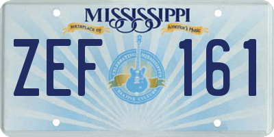 MS license plate ZEF161