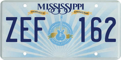 MS license plate ZEF162