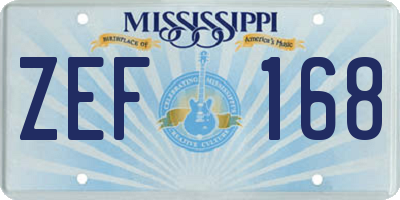 MS license plate ZEF168