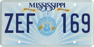 MS license plate ZEF169