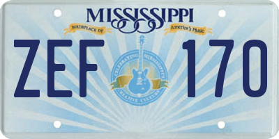 MS license plate ZEF170