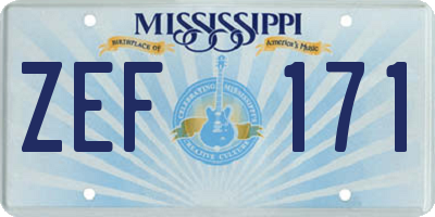 MS license plate ZEF171
