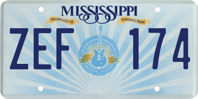 MS license plate ZEF174