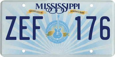 MS license plate ZEF176