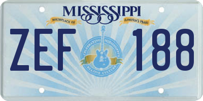 MS license plate ZEF188