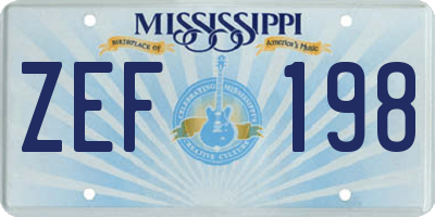 MS license plate ZEF198