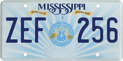 MS license plate ZEF256