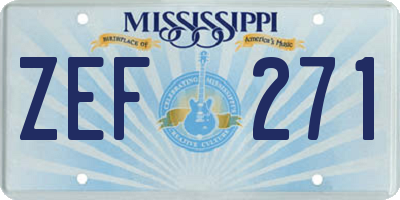 MS license plate ZEF271
