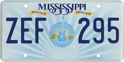 MS license plate ZEF295