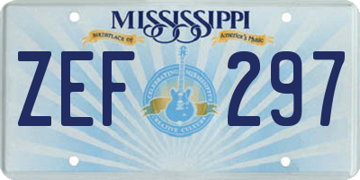 MS license plate ZEF297