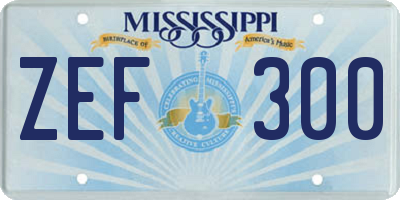 MS license plate ZEF300