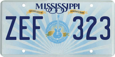 MS license plate ZEF323
