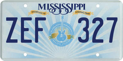 MS license plate ZEF327