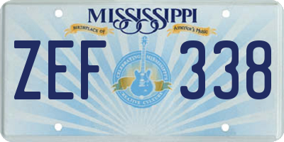 MS license plate ZEF338