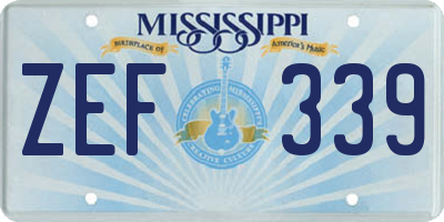 MS license plate ZEF339