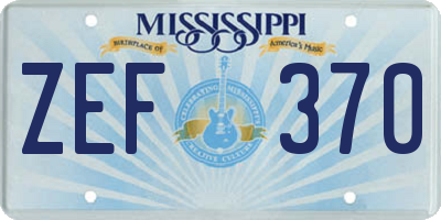 MS license plate ZEF370