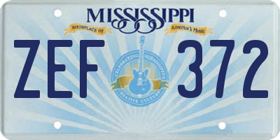 MS license plate ZEF372