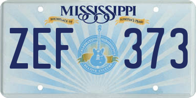 MS license plate ZEF373