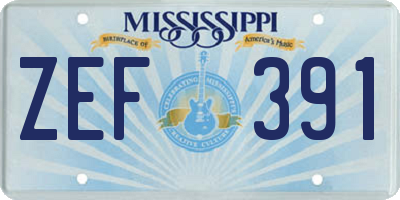 MS license plate ZEF391