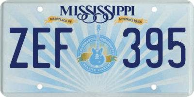 MS license plate ZEF395