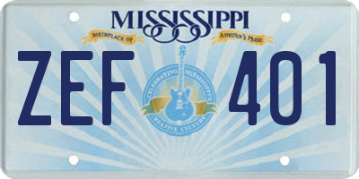 MS license plate ZEF401