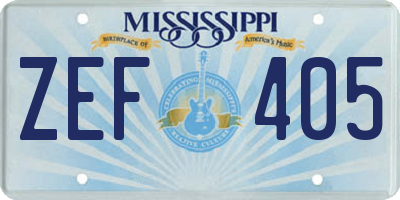MS license plate ZEF405