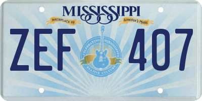 MS license plate ZEF407