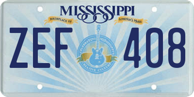 MS license plate ZEF408
