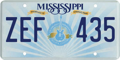 MS license plate ZEF435