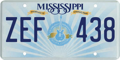 MS license plate ZEF438