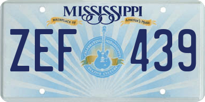 MS license plate ZEF439