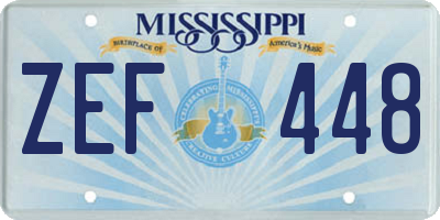 MS license plate ZEF448