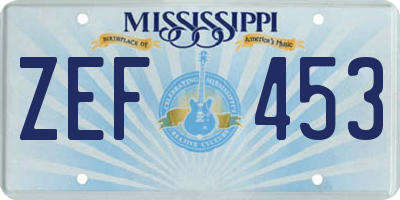 MS license plate ZEF453