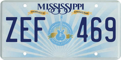 MS license plate ZEF469