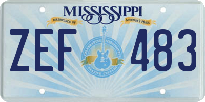 MS license plate ZEF483