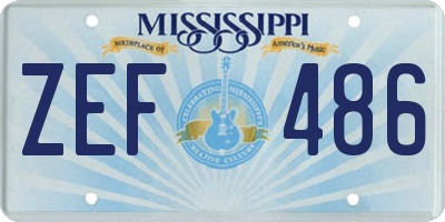 MS license plate ZEF486
